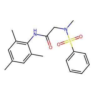 2-[benzenesulfonyl(methyl)amino]-N-(2,4,6-trimethylphenyl)acetamide structure