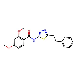 2,4-dimethoxy-N-[5-(2-phenylethyl)-1,3,4-thiadiazol-2-yl]benzamide structure