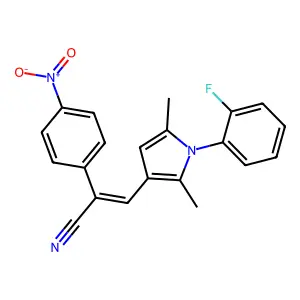 (2E)-3-[1-(2-fluorophenyl)-2,5-dimethyl-1H-pyrrol-3-yl]-2-(4-nitrophenyl)prop-2-enenitrile structure