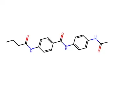 N-(4-acetamidophenyl)-4-(butanoylamino)benzamide structure