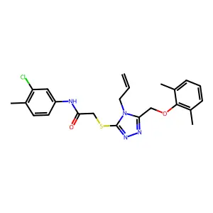 N-(3-chloro-4-methylphenyl)-2-({5-[(2,6-dimethylphenoxy)methyl]-4-(prop-2-en-1-yl)-4H-1,2,4-triazol-3-yl}sulfanyl)acetamide structure