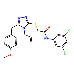 N-(3,5-dichlorophenyl)-2-[[5-[(4-methoxyphenyl)methyl]-4-prop-2-enyl-1,2,4-triazol-3-yl]sulfanyl]acetamide structure