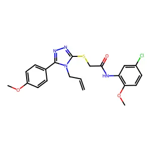 N-(5-chloro-2-methoxyphenyl)-2-[[5-(4-methoxyphenyl)-4-prop-2-enyl-1,2,4-triazol-3-yl]sulfanyl]acetamide structure