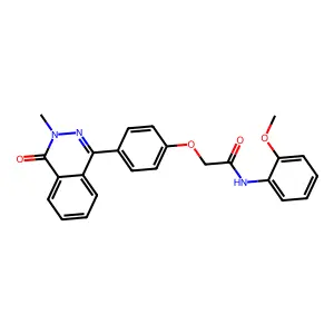 N-(2-methoxyphenyl)-2-[4-(3-methyl-4-oxophthalazin-1-yl)phenoxy]acetamide structure