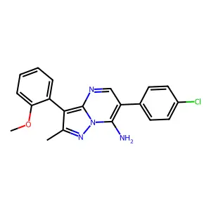 6-(4-Chlorophenyl)-3-(2-methoxyphenyl)-2-methylpyrazolo[1,5-a]pyrimidin-7-amine structure
