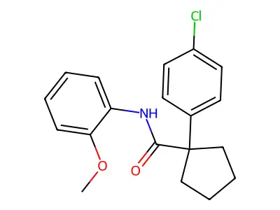 1-(4-chlorophenyl)-N-(2-methoxyphenyl)cyclopentanecarboxamide structure