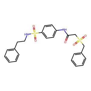 2-(benzylsulfonyl)-N-{4-[(2-phenylethyl)sulfamoyl]phenyl}acetamide structure
