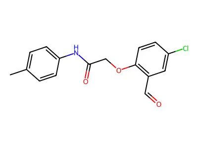 2-(4-chloro-2-formylphenoxy)-N-(4-methylphenyl)acetamide structure