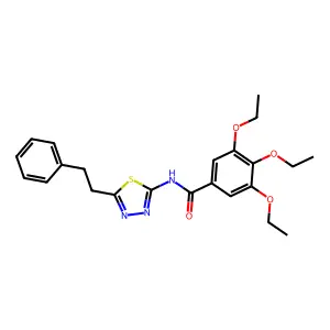 3,4,5-triethoxy-N-[5-(2-phenylethyl)-1,3,4-thiadiazol-2-yl]benzamide structure