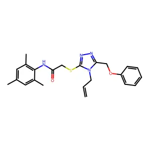 2-{[5-(phenoxymethyl)-4-(prop-2-en-1-yl)-4H-1,2,4-triazol-3-yl]sulfanyl}-N-(2,4,6-trimethylphenyl)acetamide structure