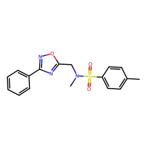 N,4-dimethyl-N-[(3-phenyl-1,2,4-oxadiazol-5-yl)methyl]benzenesulfonamide structure