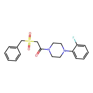 2-Benzylsulfonyl-1-[4-(2-fluorophenyl)piperazin-1-yl]ethanone structure