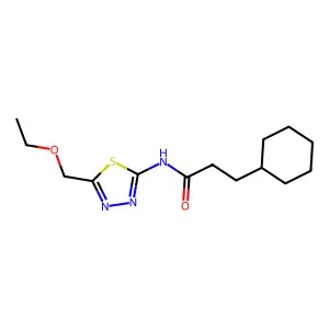 3-cyclohexyl-N-[5-(ethoxymethyl)-1,3,4-thiadiazol-2-yl]propanamide structure