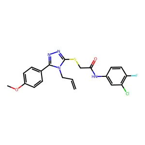 N-(3-chloro-4-fluorophenyl)-2-{[5-(4-methoxyphenyl)-4-(prop-2-en-1-yl)-4H-1,2,4-triazol-3-yl]sulfanyl}acetamide structure