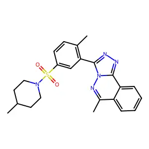 6-methyl-3-[2-methyl-5-(4-methylpiperidin-1-yl)sulfonylphenyl]-[1,2,4]triazolo[3,4-a]phthalazine structure