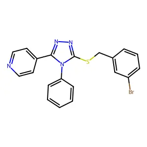 4-[5-[(3-Bromophenyl)methylsulfanyl]-4-phenyl-1,2,4-triazol-3-yl]pyridine structure