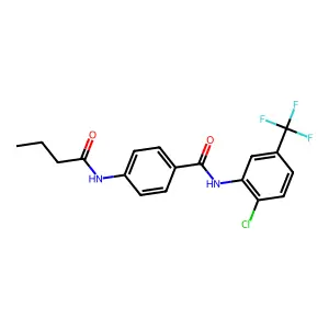 4-(butyrylamino)-N-[2-chloro-5-(trifluoromethyl)phenyl]benzamide structure