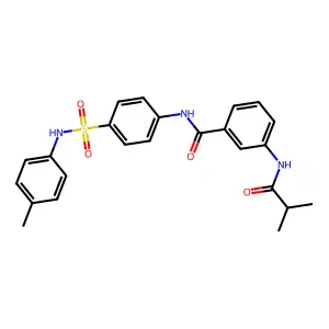 N-[4-[(4-methylphenyl)sulfamoyl]phenyl]-3-(2-methylpropanoylamino)benzamide structure