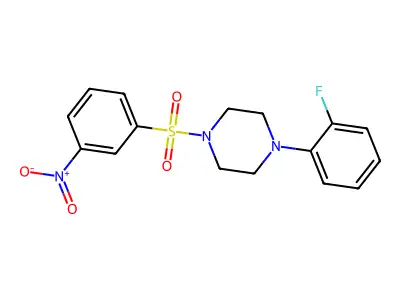1-(2-Fluorophenyl)-4-(3-nitrophenyl)sulfonylpiperazine structure
