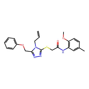 N-(2-methoxy-5-methylphenyl)-2-{[5-(phenoxymethyl)-4-(prop-2-en-1-yl)-4H-1,2,4-triazol-3-yl]sulfanyl}acetamide structure