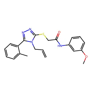 N-(3-methoxyphenyl)-2-{[5-(2-methylphenyl)-4-(prop-2-en-1-yl)-4H-1,2,4-triazol-3-yl]sulfanyl}acetamide structure