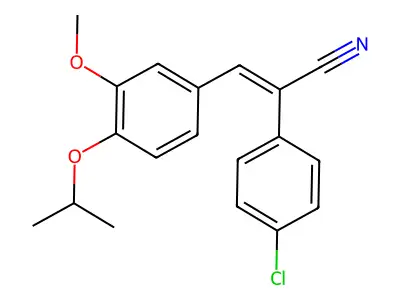 (E)-2-(4-chlorophenyl)-3-(3-methoxy-4-propan-2-yloxyphenyl)prop-2-enenitrile structure