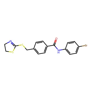 N-(4-bromophenyl)-4-(4,5-dihydro-1,3-thiazol-2-ylsulfanylmethyl)benzamide structure