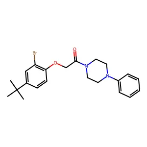 2-(2-Bromo-4-tert-butylphenoxy)-1-(4-phenylpiperazin-1-yl)ethanone structure