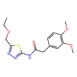 2-(3,4-dimethoxyphenyl)-N-[5-(ethoxymethyl)-1,3,4-thiadiazol-2-yl]acetamide structure