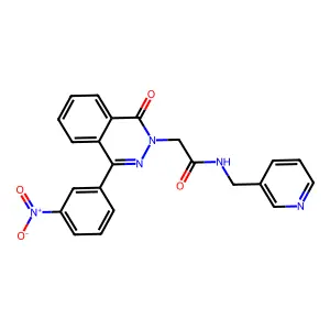2-[4-(3-nitrophenyl)-1-oxophthalazin-2-yl]-N-(pyridin-3-ylmethyl)acetamide structure