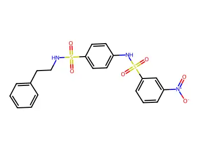 3-nitro-N-{4-[(2-phenylethyl)sulfamoyl]phenyl}benzenesulfonamide structure