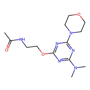 N-[2-[[4-(dimethylamino)-6-morpholin-4-yl-1,3,5-triazin-2-yl]oxy]ethyl]acetamide structure