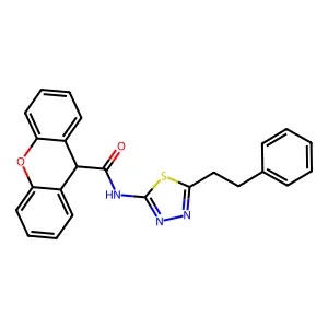 N-[5-(2-phenylethyl)-1,3,4-thiadiazol-2-yl]-9H-xanthene-9-carboxamide structure