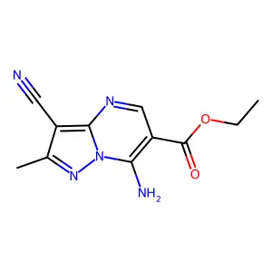 Ethyl 7-amino-3-cyano-2-methylpyrazolo[1,5-a]pyrimidine-6-carboxylate structure