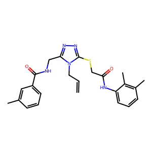 N-[[5-[2-(2,3-dimethylanilino)-2-oxoethyl]sulfanyl-4-prop-2-enyl-1,2,4-triazol-3-yl]methyl]-3-methylbenzamide structure