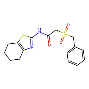 2-(benzylsulfonyl)-N-(4,5,6,7-tetrahydro-1,3-benzothiazol-2-yl)acetamide structure