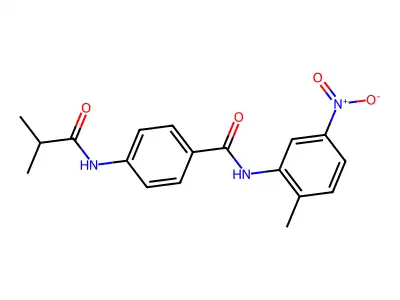 N-(2-methyl-5-nitrophenyl)-4-(2-methylpropanoylamino)benzamide structure