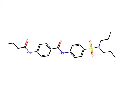 4-(butanoylamino)-N-[4-(dipropylsulfamoyl)phenyl]benzamide structure
