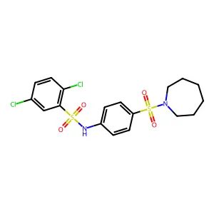 N-[4-(azepan-1-ylsulfonyl)phenyl]-2,5-dichlorobenzenesulfonamide structure