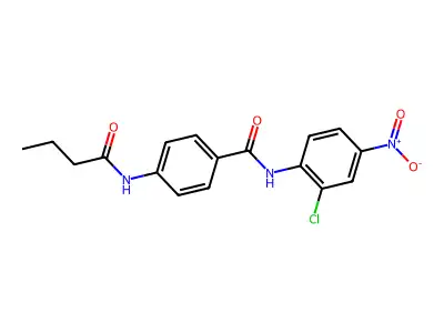 4-(butanoylamino)-N-(2-chloro-4-nitrophenyl)benzamide structure
