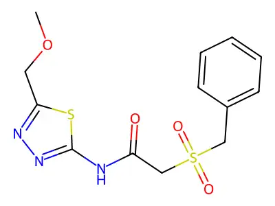 2-(benzylsulfonyl)-N-[5-(methoxymethyl)-1,3,4-thiadiazol-2-yl]acetamide structure