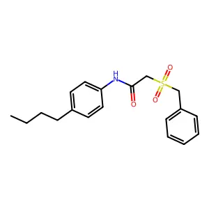 2-benzylsulfonyl-N-(4-butylphenyl)acetamide structure