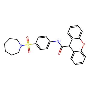 N-[4-(azepan-1-ylsulfonyl)phenyl]-9H-xanthene-9-carboxamide structure
