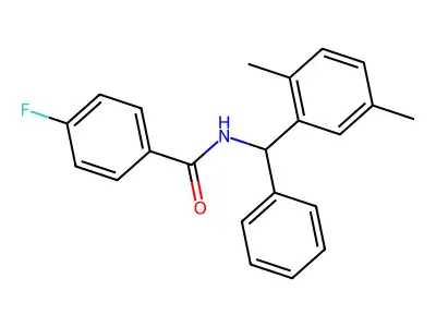 N-[(2,5-dimethylphenyl)(phenyl)methyl]-4-fluorobenzamide structure
