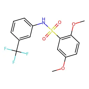2,5-dimethoxy-N-[3-(trifluoromethyl)phenyl]benzenesulfonamide structure