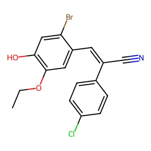 (E)-3-(2-bromo-5-ethoxy-4-hydroxyphenyl)-2-(4-chlorophenyl)prop-2-enenitrile structure