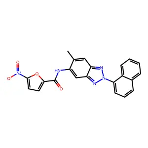 N-(6-methyl-2-naphthalen-1-ylbenzotriazol-5-yl)-5-nitrofuran-2-carboxamide structure
