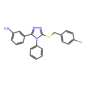 3-[5-[(4-Chlorophenyl)methylsulfanyl]-4-phenyl-1,2,4-triazol-3-yl]aniline structure