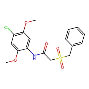 2-benzylsulfonyl-N-(4-chloro-2,5-dimethoxyphenyl)acetamide structure