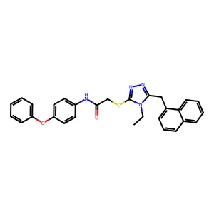 2-[[4-ethyl-5-(naphthalen-1-ylmethyl)-1,2,4-triazol-3-yl]sulfanyl]-N-(4-phenoxyphenyl)acetamide structure